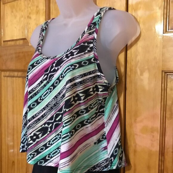 Charlotte Russe Crop Tank Top Blouse Size Small 4 - 6 95% Polyester 5% Spandex - Picture 5 of 11